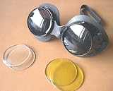 BLACK METAL GOTH BIKER Goggles w/3 sets of color lenses