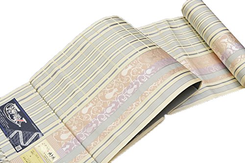 和ごころきもの屋 未仕立て 金印 本場筑前博多織 名古屋帯 八寸名古屋帯 献上 絹100% 博多織 正絹名古屋帯 博多織人 黒木織物 小紋 紬 浴衣 ねこ ねこ柄 hhn16