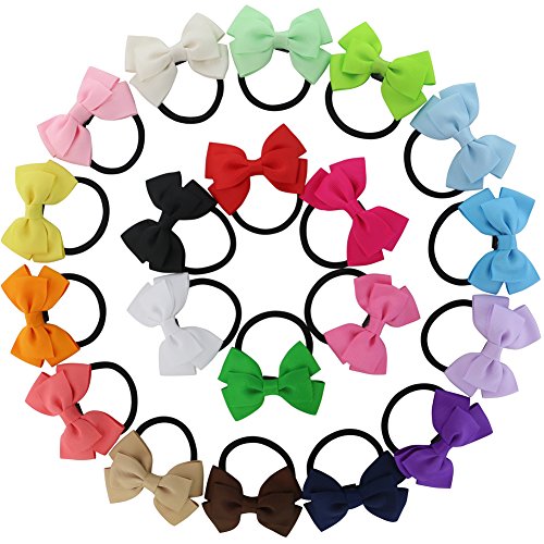 Pinwheel 20pcs Girls Pigtail Bows Pony Tail Holder Hair Bows