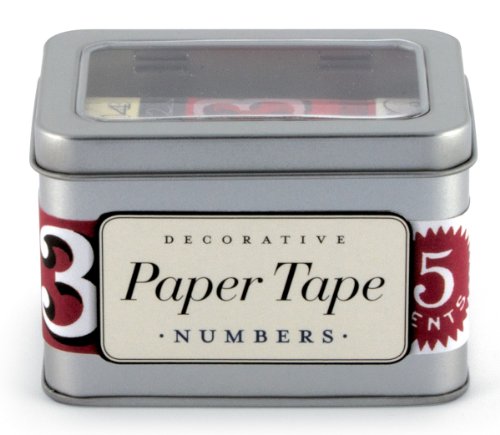 Cavallini Numbers Decorative Paper Tape, 5 Assorted Rolls