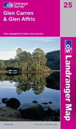Glen Carron and Glen Affric (OS Landranger Map)