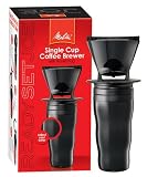 Melitta Ready Set Joe's Black Cone Filter Holder with Black Travel Mug Set (Pack of 4)