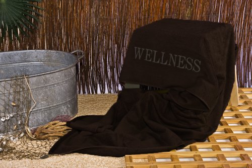 Saunatuch Wellnesstuch Badetuch Uni Braun Frottee 80x200 cm (1-9-5)