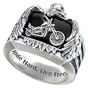 Ride Hard, Live Free Men's Biker Ring