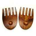 Rubber Wood Salad Hands with Walnut Finish