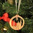 Hand Carved Olive Wood City in Circle Ornament