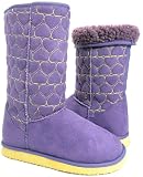 Purple Hearts Sheepskin Boots Vegan Fleece Women