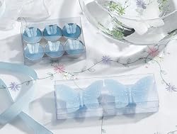 Set of 2 Butterfly Floating Candles, Blue