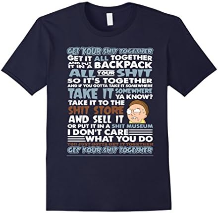 Men's Funny Cartoon Morty Grandson Scientist Rick T-Shirt Gag Gift Medium Navy