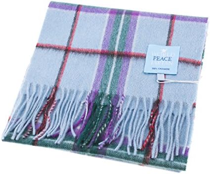 Edinburgh 100% Cashmere Deluxe Scottish Scarves World Peace Tartan (One Size)