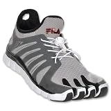 FILA Skele-toes Voltage Men's Running Shoes, Silver/Black/Chinese Red
