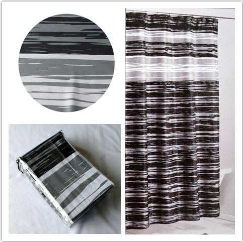 Waterproof And Mildew-Resistant Thickening Polyester Fabic Environmental Bathroom Shower Curtain With Modern Stripes,73x73 inch(183x183 cm)