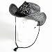 DISTRESSED SILVER GRAY, STRUCTURED STRAW COWBOY HAT WITH IRON CROSS PATCH AND STRAP / TIE ** MEDIUM - LARGE