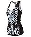 Amoluv Hot Fashion Women Skeleton Black Printed Sleeveless T Shirt Vest Tank Tops