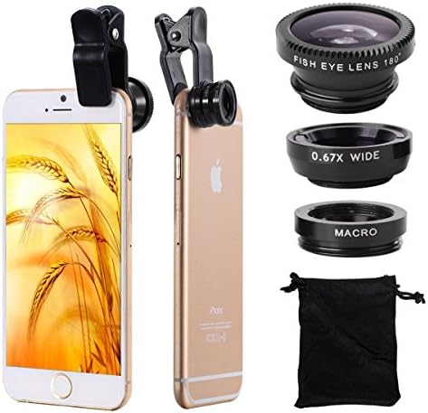 Idroidnation I-Series Black Universal Professional HD Camera Lens Kit for iPhone 6s / 6s Plus / 6 / 5s, Mobile Phone (0.45x Super Wide Angle Lens, 12.5x Super Macro Lens)