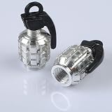 2x Metal Grenade Design Bicycle Van Truck Car Motorcycle Wheels Tire Valve Stem Cover... 