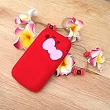 Hello Kitty red Silicone with bow Cover Case for Blackberry 9700