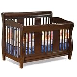 Antique Walnut Atlantic Furniture Versailles 4-in-1 Convertible Wood Baby Crib
