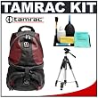 Tamrac 5546 Adventure 6 Digital SLR Camera Bag (Red) + Tripod + Accessory Kit for Canon Rebel T3, T3i, T1i, T2i, EOS 60D, 5D, 7D, Nikon D3000, D3100, D5000, D5100, D7000, D300s, Olympus Evolt E-5, E-30, E-620 & Sony Alpha A560, A580, A33, A35, A55