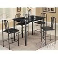 5pc Counter Height Dining Table & Chairs Set in Black Finish