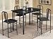 5pc Counter Height Dining Table & Chairs Set in Black Finish