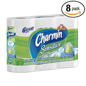 Charmin Sensitive Toilet Paper Rolls 6 Giant Rolls, (Pack of 8) 48 Total Rolls