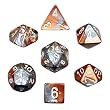 Polyhedral 7-Die Gemini Dice Set - Copper-Steel with White