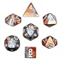 Polyhedral 7-Die Gemini Dice Set - Copper-Steel with White