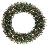 72 Pre-Lit Norwood Fir Artificial Christmas Wreath - Clear Lights