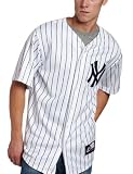 Men's New York Yankees Cooperstown Collection Replica Baseball Jersey, Pinstripes Blue, 2XL