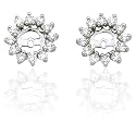 14k White Gold Diamond Earring Jackets for 1/2 Carat Stud Earrings (1/2 cttw, I-J Color, I1-I2 Clarity)