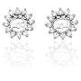 14k White Gold Diamond Earring Jackets for 1/2 Carat Stud Earrings (1/2 cttw, I-J Color, I1-I2 Clarity)