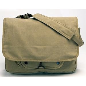 khaki Vintage Paratrooper Shoulder Bag