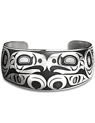 Sterling Silver Eagle Northwest Coast Native American Bracelet. Made in USA.