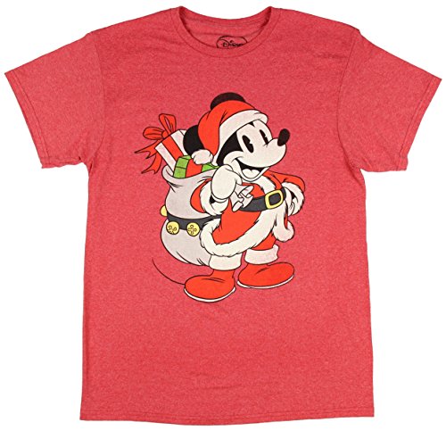 Christmas Disney Mickey Mouse Santa Red Graphic T-Shirt