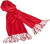 Studio 36 Womens Light Weight Twill Pashmina, Salsa Red, X-Large
