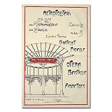 French Kitchen Towel - Paris Metro - Metropolitain Art Nouveau - Guimard (Red)