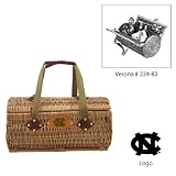 North Carolina Tar Heels NCAA "Verona" Two-Lid Willow Basket (Burgundy) (Engraved Logo)