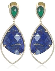 Marcia Moran "Mix" Drop and Leaf Cubic-Zirconia Dangle Drop Earrings