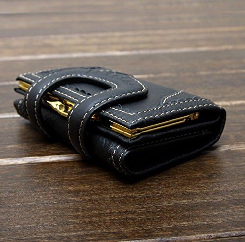 LEGE New Fashion Lovely Designer Wallet Genuine Cowhide Multiple Card Holder Bag Coin Purse Tri-fold Wallet light Clutch bag Various Colour Styles (01-Black)