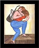 Rock Star Guitar Player Country Curvy Pin up girl BBW Voluptuous Fine Art Home Decor Fine Art Matted Picture Giclee Print