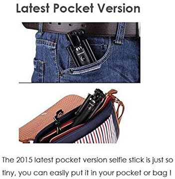 Chelsea Wares Superior, Latest, 2015, New Generation Selfie Stick. This Most Popular Selfie Stick Is Light Weight and Small to Easily Fit Into Your Pocket or Purse. The Bluetooth Feature Integrated Into the Handle Makes Pairing with Your Phone Simple. Works with iPhone 5/5S, iPhone 6/6Plus, Samsung S5/S6, iOS and Android Operating Systems.