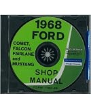 1968 FORD FAIRLANE FALCON MUSTANG TORINO RANCHERO MERCURY Shop Service Manual Book CD