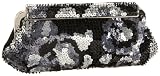 Jessica McClintock Sequins & Satin Frame Clutch