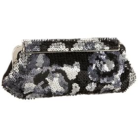 Jessica McClintock Sequins & Satin Frame Clutch