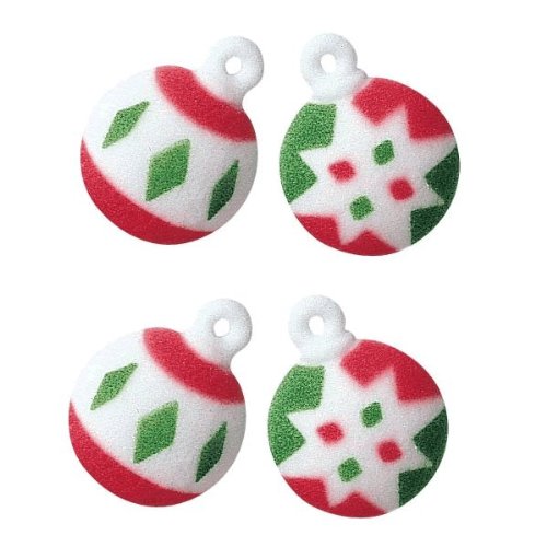 Large Ornaments Sugar Decorations Christmas Cookie Cupcake Cake 12 Count