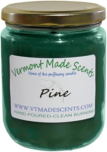 Pine, 16 oz, Burns 160-200 Hrs, Vermont Made Candle, Long Lasting