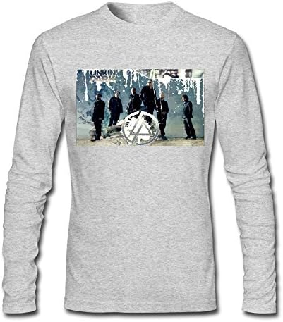 HAGBK Men's Linkin Park Long Sleeve T-Shirt HeatherGray US Size S,100% Cotton
