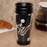 NCAA South Florida Bulls 16oz. Black Polka Dot Travel Tumbler