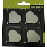 Metro Design Brushed Stainless Steel Heart Magnets